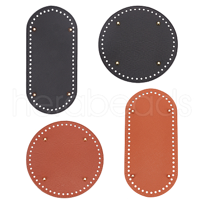 CHGCRAFT 4 Pcs 4 Styles PU Leather Bottom FIND-CA0002-15-1