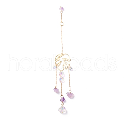 Hanging Crystal Aurora Wind Chimes HJEW-Z003-01-1