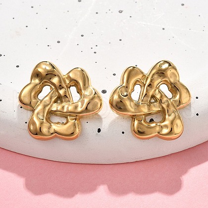 304 Stainless Steel Stud Earrings EJEW-V016-02G-02-1