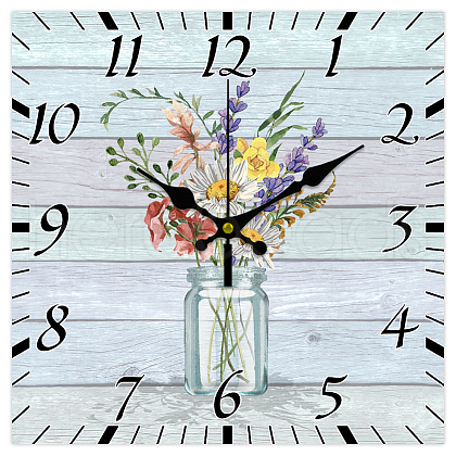 MDF Printed Wall Clock HJEW-WH0059-003-1