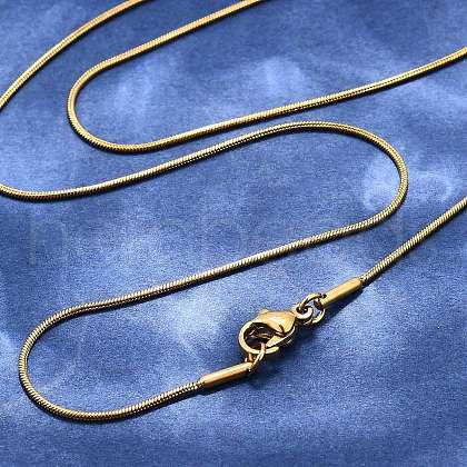 304 Stainless Steel Snake Chain Necklaces NJEW-M124-11G-1