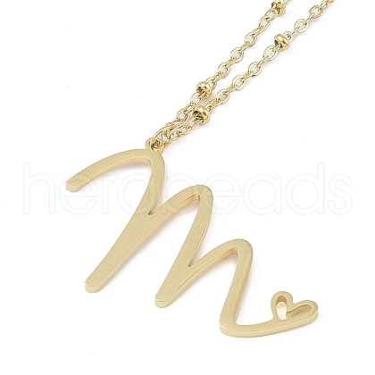 304 Stainless Steel Pendant Necklaces NJEW-H029-02G-M-1