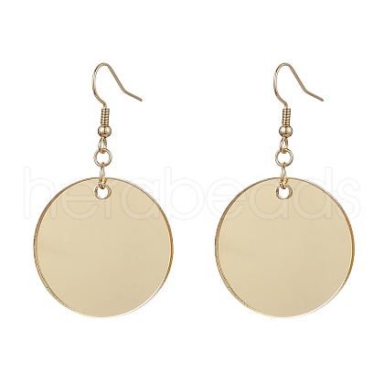 Blank Flat Round Acrylic Dangle Earrings EJEW-JE05666-1