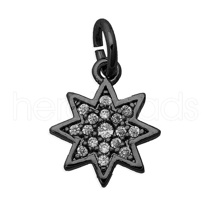 Brass Micro Pave Clear Cubic Zirconia Charms KK-T030-LA844-4X3-1