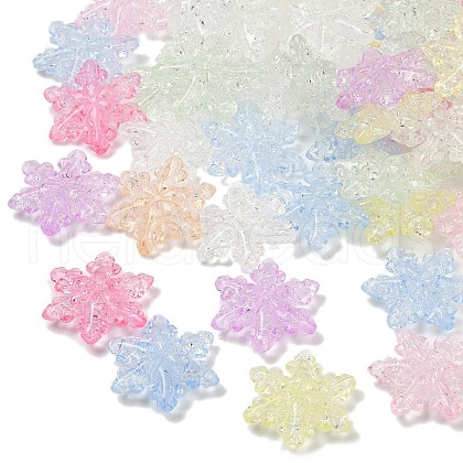Transparent Crackle Acrylic Beads OACR-B031-05-1