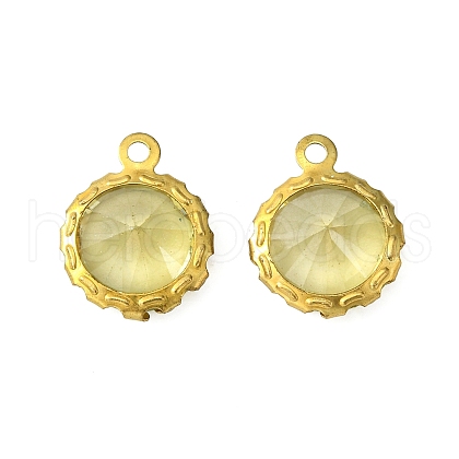 Brass Resin Rhinestone Pendants KK-K037-13mm-05-1
