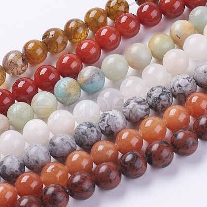 Natural Mixed Gemstone Beads Strands G-G151-10mm-M1-1