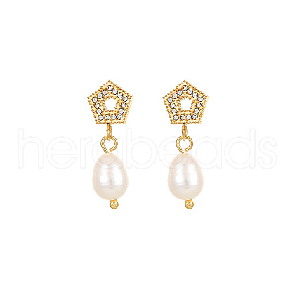 Mother's Day Jewellery Stainless Steel Earrings with Pearl NB4152-2-1