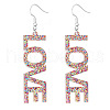 Bling Acrylic Word Love Dangle Earrings GIPO-PW0001-017J-1