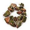 Raw Rough Natural Unakite Beads Strands G-Z087-A11-3