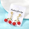 Brass Enamel Stud Earrings EJEW-Q045-04G-4