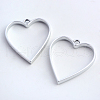 Rack Plating Alloy Heart Open Back Bezel Pendants X-PALLOY-S047-12B-FF-1