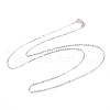 Anti-Tarnish Rhodium Plated 925 Sterling Silver Cable Chains Necklace for Women STER-I021-08B-P-1