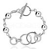 Exquisite Brass Ring Link Bracelets for Women BJEW-BB08951-1