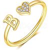 Adjustable Brass Rhinestone Cuff Rings FS-WG29D83-02-1