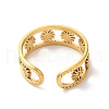 Ion Plating(IP) 304 Stainless Steel Flower Open Cuff Ring Finding STAS-K253-03G-2