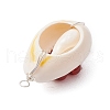 7Pcs 7 Styles Natural Stone Beaded Flower Copper Wire Wrapped Natural Cowrie Shell Pendants PALLOY-JF03440-02-5
