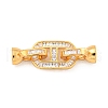 925 Sterling Silver Micro Pave Clear Cubic Zirconia Fold Over Clasps STER-U001-15G-1