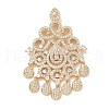 Eco-friendly Brass Micro Pave Clear Cubic Zirconia Big Pendants KK-D079-01G-1
