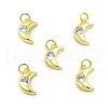 Brass Micro Pave Cubic Zirconia Charms KK-E068-VB230-2