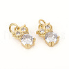Brass Micro Pave Cubic Zirconia Charms ZIRC-L096-13G-1