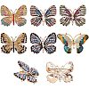 CHGCRAFT 6Pcs 6 Colors Rhinestone Butterfly Badge JEWB-CA0001-16-1