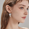 GOMAKERER 20Pcs Bowknot Brass Micro Pave Clear Cubic Zirconia Earring Hooks ZIRC-GO0001-02-6