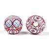 Bohemian Style Printed Schima Wood Beads WOOD-T032-31F-2