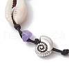 4Pcs Natural & Synthetic Gemstone Chip Beads & Cowrie Shell Beads Braided Bead Bracelets BJEW-JB11834-5