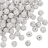 SUNNYCLUE 120Pcs Pave Disco Ball Beads RB-SC0004-84C-1