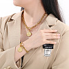 Flat Round with Tree of Life 304 Stainless Steel Pendant Necklaces & Charm Bracelets Sets FS-WG2A73C-04-2