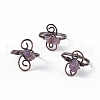 Natural Amethyst Chips with Vortex Finger Ring RJEW-L082-02R-04-1