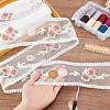 AHADERMAKER 15 Yards Polyester Embroidery Flower Mesh Ribbon SRIB-GA0001-11A-3
