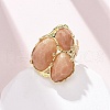 Natural Quartz Cuff Rings RJEW-M076-06G-6