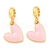 Rack Plating Alloy Enamel Heart European Dangle Charms FIND-B034-20G-2