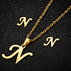 201 Stainless Steel Pendant Necklaces & Stud Earrings Sets WG00841-20-1