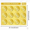 34 Sheets Self Adhesive Gold Foil Embossed Stickers DIY-WH0509-086-2
