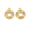 Brass Micro Pave Clear Cubic Zirconia Charms KK-G492-01G-1