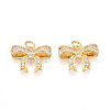 Brass Micro Pave Cubic Zirconia Pendants KK-N257-39G-1