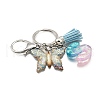 26Pcs Transparent Epoxy Resin & Transparent Acrylic & Faux Suede Tassel Keychain KEYC-JKC01202-19-2