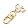 Lucky Clover Alloy Enamel Pendant Decoration HJEW-JM02502-01-4