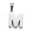 304 Stainless Steel Letter Pendants STAS-H127-M-P-1