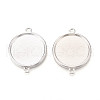 Tibetan Style Alloy Flat Round Connector Cabochon Settings PALLOY-N178-11AS-1