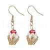 Ice Cream Cup Handmade Glass Seed Beads Dangle Earrings for Women EJEW-MZ00392-4