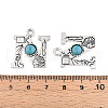 Synthetic Turquoise & Alloy Pendants PALLOY-H146-01AS-N-3