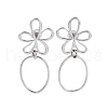 Non-Tarnish Hollow Flower 304 Stainless Steel Dangle Earrings EJEW-B052-01P-1