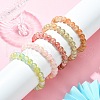 5Pcs 5 Color Crackle Glass Round Beaded Stretch Bracelets Set BJEW-JB09695-02-4