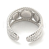 304 Stainless Steel Synthetic Turquoise Cuff Rings G-Z056-06P-02-3