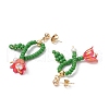 Flower Dangle Stud Earrings EJEW-TA00637-5