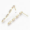Brass Clear Cubic Zirconia Stud Earring Findings X-KK-N232-13-NF-1